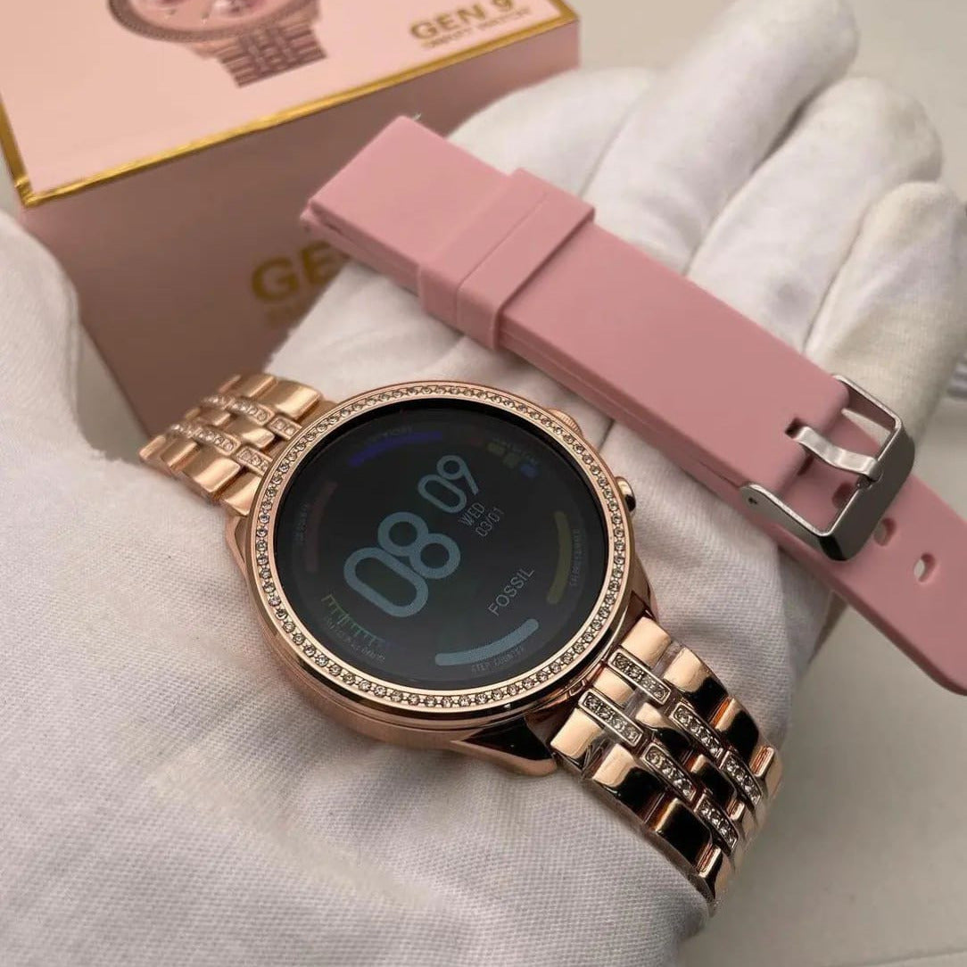 Gen9 Smartwatch for Girls & Women with Metal Strap & HD Display, Bluetooth Calling, 100+ Watch Faces, Health Tracker, Sports Modes